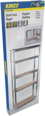 Kinzo Storage Shelving Unit 5 Shelves Heavy Duty Max 750 kg No Screws MDF - Image 9