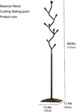 Tree-shaped coat rack stand,Metal coat tree with 8 Hooks and sturdy cast iron base,Heavy Duty coat rack freestanding coat hanger stand for Clothes Hats Scarfs Purses (black) - Image 6