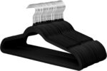 ManGotree 20-Pack Black Non-Slip Velvet Hangers 45cm With 360 Degree Rotatable Hook - Durable & Slim - Non Slip Hangers for Coat Hangers - Pant Hangers…
