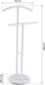 Versa Begna Modern Multi-Functional Valet with 2 Hangers or Coat Hooks for Men or Women Clothing Size 100 H x 28.5 L x 45 W cm, Steel, Black - Image 5
