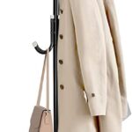 MARKQ Clothes Hanging Stand with 12 hooks Coat Rack for Hat Handbag Scarf Abaya Hijabs Jacket Umbrella Entryway Bedroom Hallway Dormitory Office Cloth Stand Rack, Black