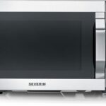 SEVERIN Microwave with Grill and Convection Air Fryer Function, 4-in-1 for Defrosting, Cooking and Warming, 25 L, Brushed Stainless Steel/Silver, MW 7982