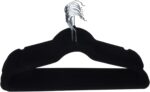 Amazon Basics Slim Velvet, Non-Slip Suit Clothes Hangers, Pack of 30, Black/Silver - Image 6