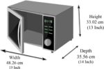 The Furnishing Tree Microwave Oven Cover for Whirlpool 20 L Convection Magicook 20BC Floral Pattern Black - Image 4