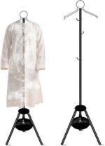 183cm Clothes Stand with Incense Burner – Metal Garment Rack with Hooks & Steam Holes for Abayas, Thobes, Coats – Bakhoor Burner Hanger for Home, Office, or Hotel – Heavy-Duty & Space-Saving Design