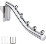 Wall Mounted Folding Clothes Hanger Rack, Foldable Clothing Hanger Stainless Steel, Clothes Hooks with Swing Arm Holder Space Saving Clothing Hanging Garment Racks Closet Storage Organizer Drying Rack