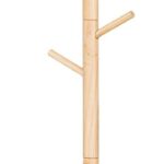VASAGLE Wooden Coat Stand on Feet Tree Shaped 8 Hooks 3 Adjustable Heights for Clothes, Hats, Bags, Entryway, Living Room, Bedroom, Office, Woody Colour RCR004N01