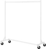 Hoctieon Z Rack, Rolling Clothes Racks with Z-Base, Heavy Duty Garment Rack, Clothing Racks for Hanging Clothes, Sturdy Metal Hanging Holder, Clothes Organizer Rack, White - Image 9