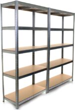 5 Tier Boltless Metal Shelving Unit Heavy Duty Steel Storage Rack 175kg Load Capacity per Shelf Perfect for nizing Garage Warehouse or Home Use - Image 4