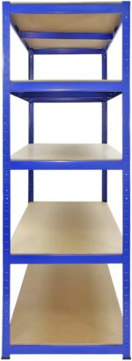 Monster Racking 5 T-Rax Heavy Duty Shelves Industrial Garage Storage Solutions, 280kg/shelf, 120cm x 60cm x 180cm - Image 4