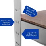 Heavy Duty Metal Shelving Unit - 180cm Tall 90cm Wide 40cm Deep 5-Tier Garage Storage Rack 875KG Load Capacity Boltless Assembly Adjustable Galvanized Steel Shelves - Image 5