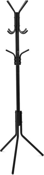 Amazon Basics Metal Coat and Clothes Stand Rack, Black, 49.5 x 49.5 x 169 cm (L x W x H) - Image 2