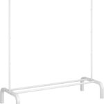 BYUAIRY Clothes Rack Metal Clothing Rack with Bottom Shelf Garment Rack for Hanging Clothes Shirts Jeans and Coats White