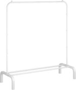 BYUAIRY Clothes Rack Metal Clothing Rack with Bottom Shelf Garment Rack for Hanging Clothes Shirts Jeans and Coats White