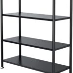 4 Tier Storage Rack Metal Shelf Organizer Adjustable Garage Shelving with Leveling Feet for Kitchen Bathroom Living Room (Color : 4 Tier, Size : 60x40x120cm)