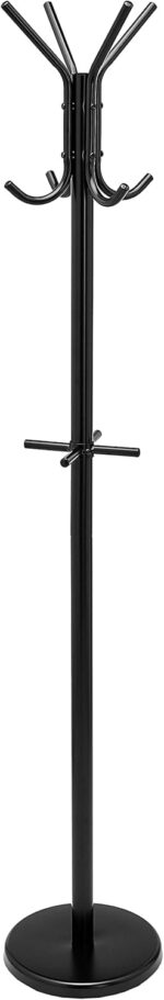 Amazon Basics Hat and Coat Stand Rack, Black, 29.5 x 29.5 x 167 cm (L x W x H)