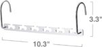 HOUSE DAY 10.5 Inch Closet Space Saving Wardrobe Clothing Magic Hangers Oragnizer Heavy Chrome Hangers, Updated Hook Design Pack of 8 - Image 8