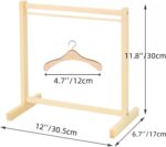 Doll Clothes Hanger Dolls Garment Rack with 10 Pcs Wooden Clothes Hanger Small Wooden Clothing Rack for Girl Doll Clothe Mini Hangers for Dollhouse - Image 4