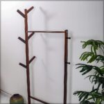 YATAI Cloth Hanger Stand, Multipurpose Cloth Rack with Bottom Shelves, Wooden Cloth Stand, Clothes Rail with Wheels, Coat Stand with Shoe Raker, Garment Rack for Indoor Bedroom Accessories Entryway - Image 7