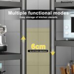 Beauenty Kitchen Storage Shelf Organizer,5 Tier Large Capacity Commercial Storage Rack, Adjustable Metal Shelves, Microwave Oven Stand for Dining,Garage,Bedroom,Living Room,Office 80 * 40 * 160cm - Image 4