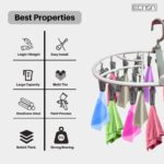 ECASA™ Foldable Drying Laundry Hanger with clips, Drying Rack with 32 clips Each, Laundry Clips and Drip Drying Hangers for Socks, Underwear, Towel, Scarfs And Bras (Assorted Color) - Image 5