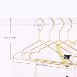 HOUSE DAY 10 Pack Strong Metal Wire Clothes Hangers, Coat Hanger, Standard Suit Hangers, Metal Shirt Dress Hanger Rack – Ideal for Heavy Clothing. (Gold Color) - Image 2