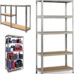 Heavy Duty Metal Shelving Unit - 180cm Tall 90cm Wide 40cm Deep 5-Tier Garage Storage Rack 875KG Load Capacity Boltless Assembly Adjustable Galvanized Steel Shelves