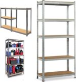Heavy Duty Metal Shelving Unit - 180cm Tall 90cm Wide 40cm Deep 5-Tier Garage Storage Rack 875KG Load Capacity Boltless Assembly Adjustable Galvanized Steel Shelves