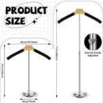 Qunclay Adjustable T Shirt Display Stand Flexible Mannequin Torso Shoulder Shirt Rack Portable Metal Clothes Hanger Rack Dress Form Stand for Vendor Jacket Coat, Height 16-27.9 Inch, Black(1 Pcs) - Image 2