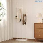DAYONG Metal Coat Rack,175CM Coat Rack Stand with Heavy Base,Modern Simple Clothes Hanger Stand for Entryway Hallway Bedroom Living Room Office (White + White) - Image 4
