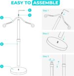 Reusable Shirt Display Stand-Mannequin Torso Tshirt Display Stand for Retail/Vendors,18-33" Adjustable Dress Form Mannequin Stand Clothes Rack,Portable Stable Holder Jacket Hanger,All Metal/Dark Grey - Image 9