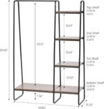 IRIS Metal Garment Rack with Wood Shelves, Black and Dark Brown, PI-B3 - Image 2