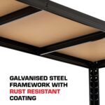 Rhino Racking – 5 Tier Heavy-Duty Garage Shelving Unit – Black - Adjustable Storage Shelves – 180x120x40cm – 200kg Load Weight Per Shelf – 1000kg Per Unit - Image 4