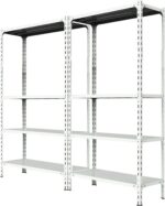 kriston Adjustable White 4 Unit Garage Shelf Heavy Duty Storage Organizer Shelving Unit (250 Per Shelf) Capacity warehouse ,For Workshop, Shed, Office - Image 4