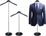 Shirt Display Stand 20-36“ Mannequin Torso with Pure Wood Hangers Dual Non-Slip Design, Stable Metal Base, Ideal T-Shirt Dress Form Display for Vendors, Retail, and Daily Use (Black, 2 Pack) - Image 8