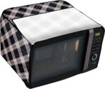 Stylista Microwave Oven Cover for Samsung 28 L Convection MC28M6055CK/TL Checkered Pattern Cream - Image 5