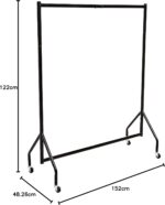 Amazon Basics Heavy Duty Clothes Rail Garment Rail, 1.21 x 1.52 m, Black - Image 8