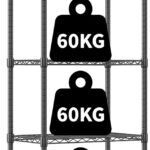 Himimi 5 Tier Shelving Unit with Wheels Wire Shelf Metal Storage Shelves Heavy Duty Height Adjustable Standing Shelf 59cm W*35cm D*183cm H-Black