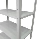 RIGID Metal Slotted Angle Racks Shelves, 5 Tier Steel Storage Organizer Rack for Living Room, Bedroom, Office, Garage – Heavy Duty Standing Multipurpose Cabinet (Grey, 205x91.7x45.5 CM) – Assembled - Image 8