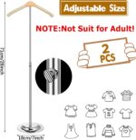Huaerle 2 Pcs T Shirt Display Stand Adjustable Child T Shirt Display Flexible Shoulder Stand Portable Clothes Hanger Clothing Hanging Rack for Garment Coat Retail Vendor, Height 16-27.9In - Image 2