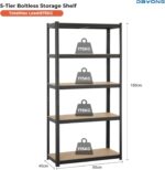 DAYONG 5 Tier Garage Shelving, Adjustable Storage Shelving Unit, Metal Storage Shelves Utility Rack for Basement, Warehouse, Pantry, 183cm H x 90cm W x 40cm D, 175kg Capacity Per Shelf - Image 3
