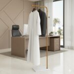 Steady Metal Coat Rack - Durable Slate Base, Weight 5.68Kg. Stylish & Practical for Bedroom, Living Room, Office & Dining.Carrying more than 10 robes Prayer Room & Entryway (C-shape, Black) - Image 7