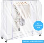 Garment Rack Cover, Transparent PEVA Clothing Rack Cover, Clear Clothes dustproof Waterproof Cover, for Dresses, Suits, Coats, and More, 70 x 20 x 52 Inch - Image 3