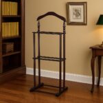 Proman Products with Wooden Hanger, Trouser Bar & Tie Bar, Walnut Twin Valet - Image 7