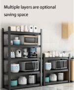 Heavy Du 3 5 Tier Adjustable Metal Sto Rack Kitchen er's Shelf Versatile Shelving Unit for Ga Office Living Room Outdoor Black 50x35x118cm - Image 4