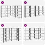 Heavy-Duty 5-Tier Shelving Units, Set of 4 Steel Storage Racks, Boltless Assembly, Adjustable Shelves for Garage & Shed, 1325 kg Load Capacity - Silver Storage Solution - Image 8
