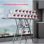Clothes Drying Stand منشر غسيل قابل للطي with Adjustable Folding Wings Clothes Hanger clothes rack, no installation of wing shaped drying clothes rack for home bedroom balcony.(Gun gray) - Image 4
