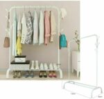Clothes Rail Stand White For Indoor Outdoor, Clothing Hanger Stand Single-Pole Rod Drying Stand Rack For Balcony Hanging Clothes Heavy Duty Steel AMZ-ZF37F83FE3DE261874ECDZ - Image 3