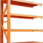 Garage Shelves 4-Tier Metal Shelving Unit, Adjustable Shelving Unit For Garage Basement Warehouse Workshop, Heavy Duty Garage Storage Shelves, Boltless Assembly(Orange-A,150x40x200 cm)