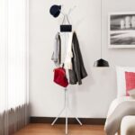 MARKQ Clothes Hanging Stand with 12 hooks Coat Rack for Hat Handbag Scarf Abaya Hijabs Jacket Umbrella Entryway Bedroom Hallway Dormitory Office Cloth Stand Rack, White - Image 8